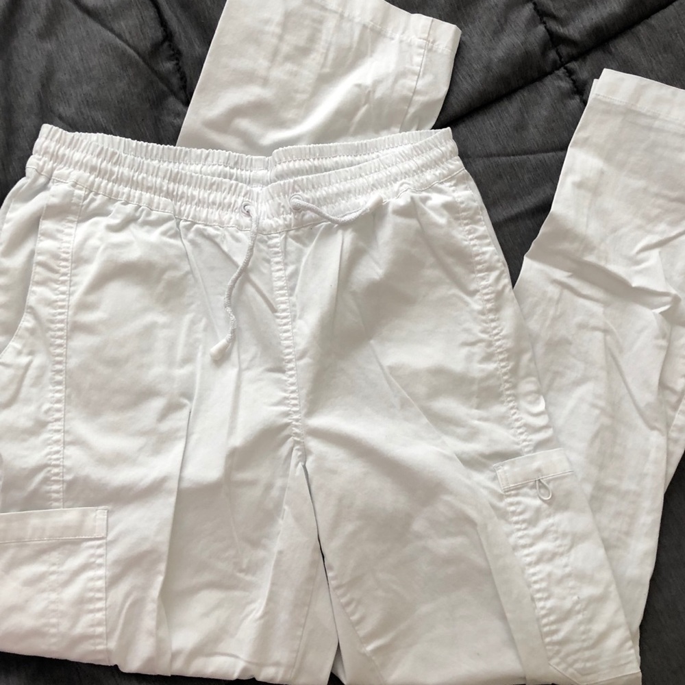 White medium scrub bottoms